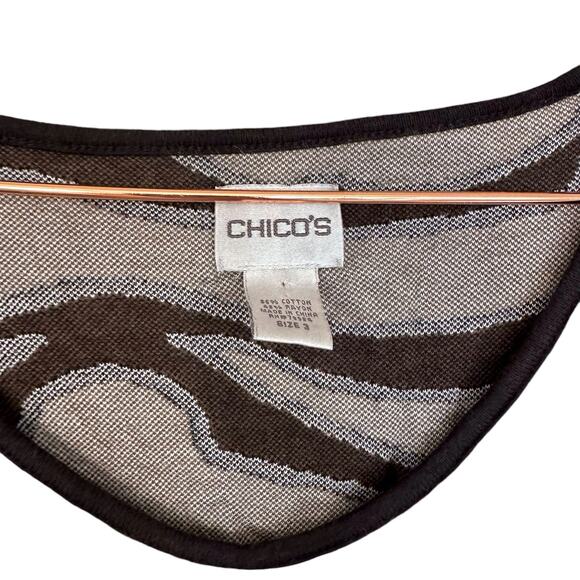 Chicos animal print wide sleeve sweater top size 3 large - Picture 6 of 6